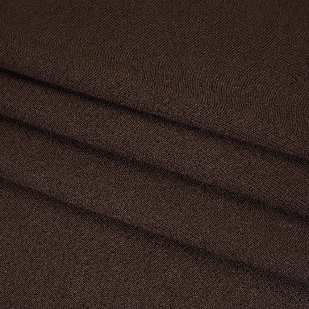 Stretch Tencel Rib Knit - Chocolate Brown - Designer Deadstock - Folded
