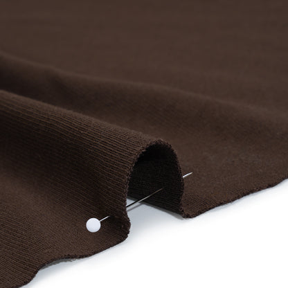 Stretch Tencel Rib Knit - Chocolate Brown - Designer Deadstock