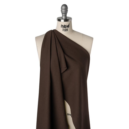 Stretch Tencel Rib Knit - Chocolate Brown - Designer Deadstock
