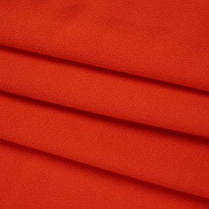 Rayon Blend Ghost Crepe - Vivid Red Orange - Designer Deadstock