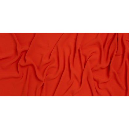 Rayon Blend Ghost Crepe - Vivid Red Orange - Designer Deadstock