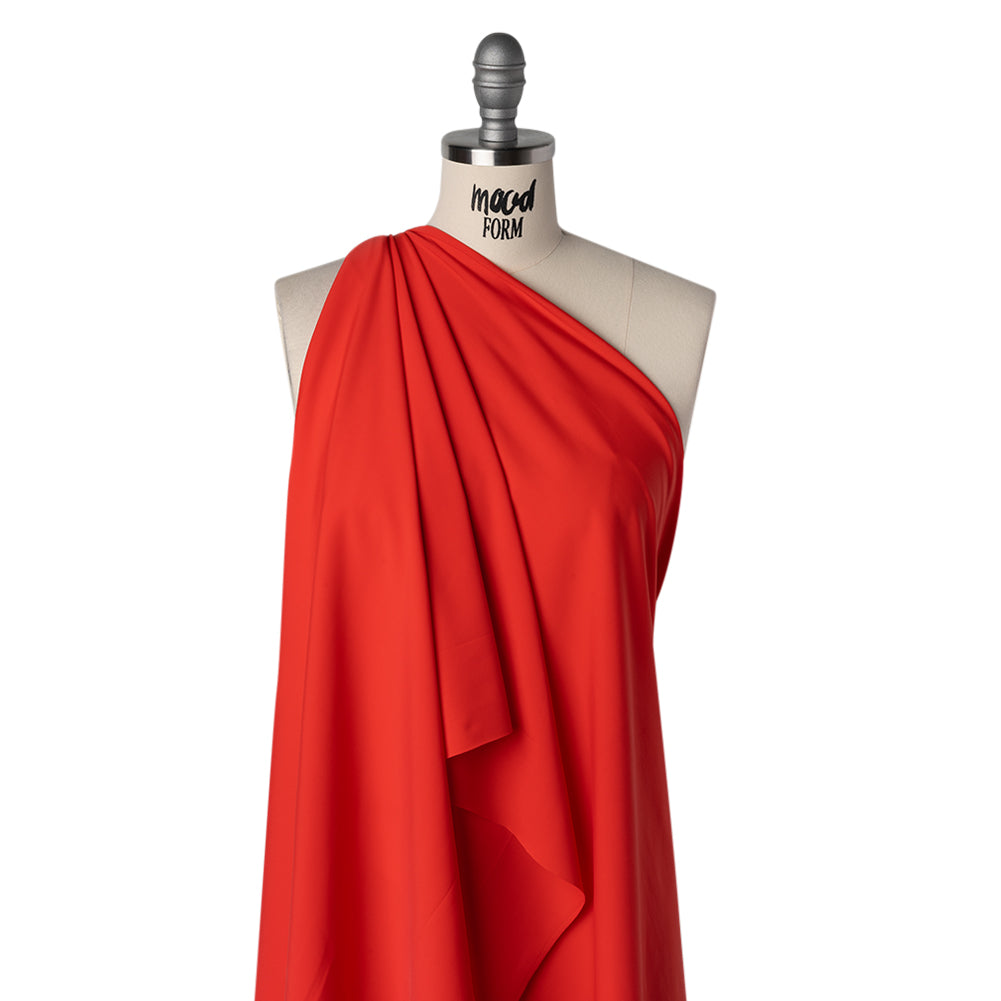 Stretch Econyl Nylon Jersey by The Reformation - Hot Red - Deadstock - Drape