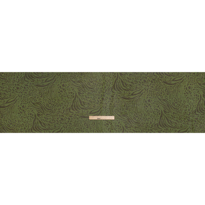 Viscose Georgette Print by The Reformation - Espresso Brown and Jungle Green Abstract Leopard Spots and Zebra Stripes - Deadstock