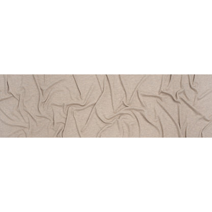 Stretch Tencel Rib Knit - Heathered Wheat Tan - Designer Deadstock