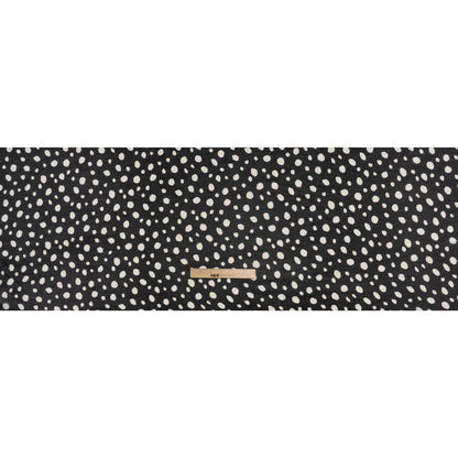Viscose Georgette Print - Midnight Black and Soft White Uneven Speckled Spots - Designer Deadstock