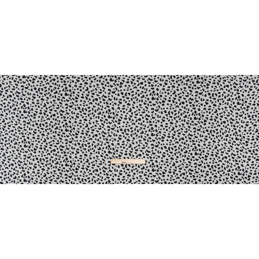 Viscose Georgette Print by The Reformation - Black and Off White Painterly Cheetah Spots - Deadstock - Full
