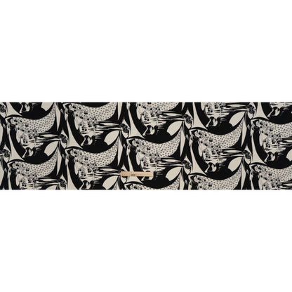 Sustainable Viscose Crepe Print - Black and White Greek Goddess Illustration - Designer Deadstock