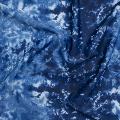 Stretch Econyl Nylon Jersey Print by The Reformation - Deep Sea Blue Tie Dye - Deadstock