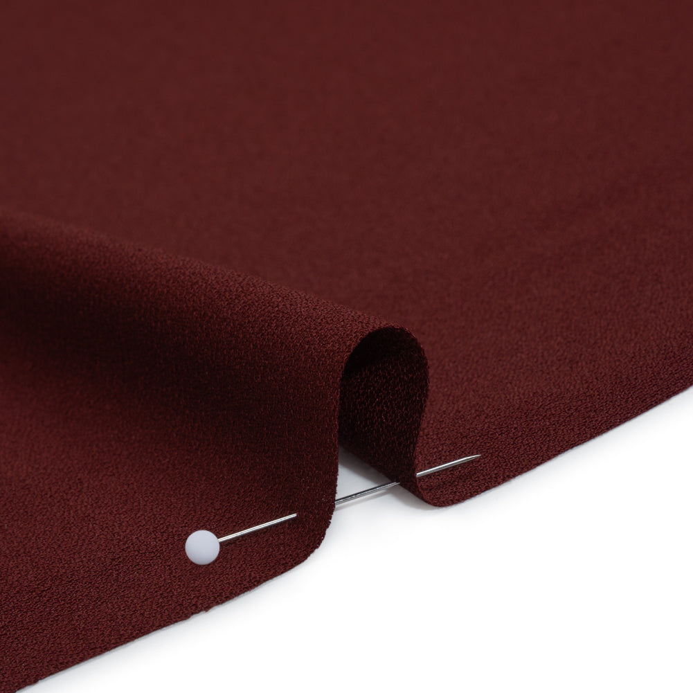 Sustainable Viscose Crepe by The Reformation - Plum Red - Deadstock