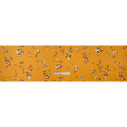 Silk Charmeuse Print by The Reformation - Harvest Gold Yellow, Blush Pink and Soft Red Floral - Deadstock