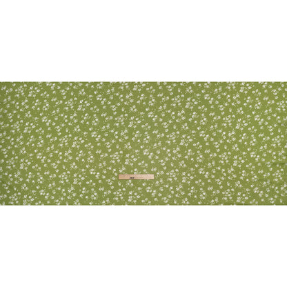 Viscose Georgette Print by The Reformation - Olive Green and White Painterly Abstract Floral - Deadstock