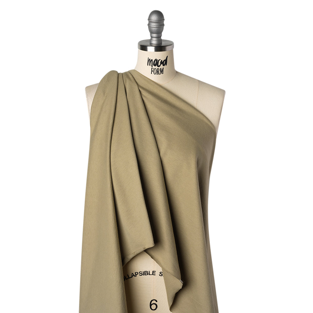 Flame Resistant Cotton Jersey - Military Tan - Designer Deadstock Made in the USA - Drape