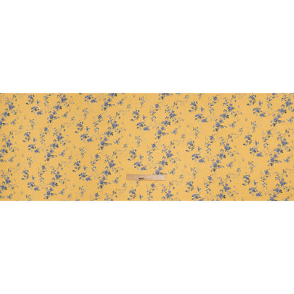Viscose Georgette Print - Lilac Blue and Sunshine Yellow Floral - Designer Deadstock