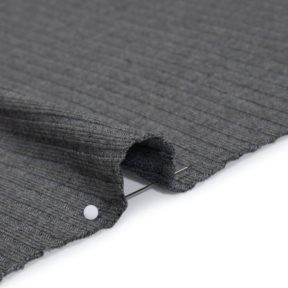 Stretch Tencel Rib Knit - Smokey Gray - Designer Deadstock