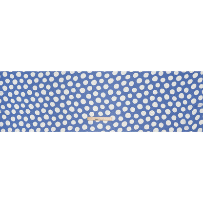Viscose Georgette Print - Periwinkle Blue and White Uneven Polka Dots - Designer Deadstock