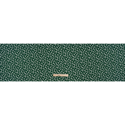 Sustainable Viscose Crepe Print - Forest Green and White Wispy Floral - Designer Deadstock