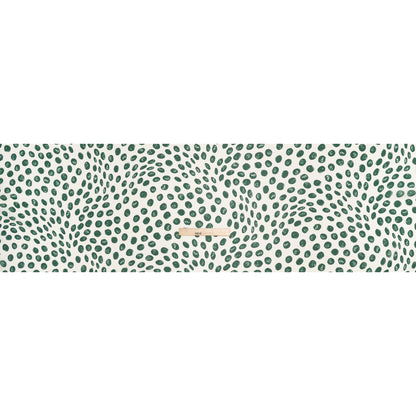 Viscose Georgette Print - Forest Green and Cream Hand-Drawn Spots - Designer Deadstock