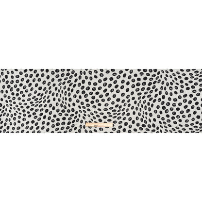 Viscose Georgette Print - Black and Cream Hand-Drawn Spots - Designer Deadstock