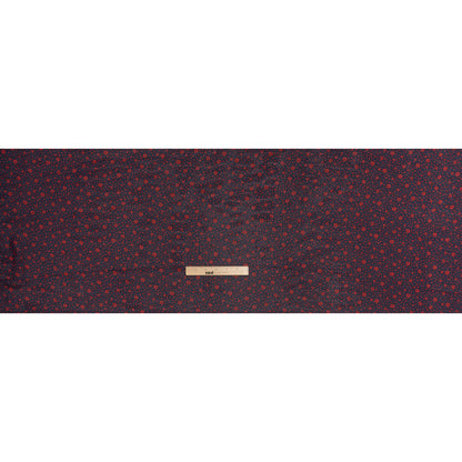 Viscose Georgette Print by The Reformation - Midnight Blue and Ruby Red Floral - Deadstock