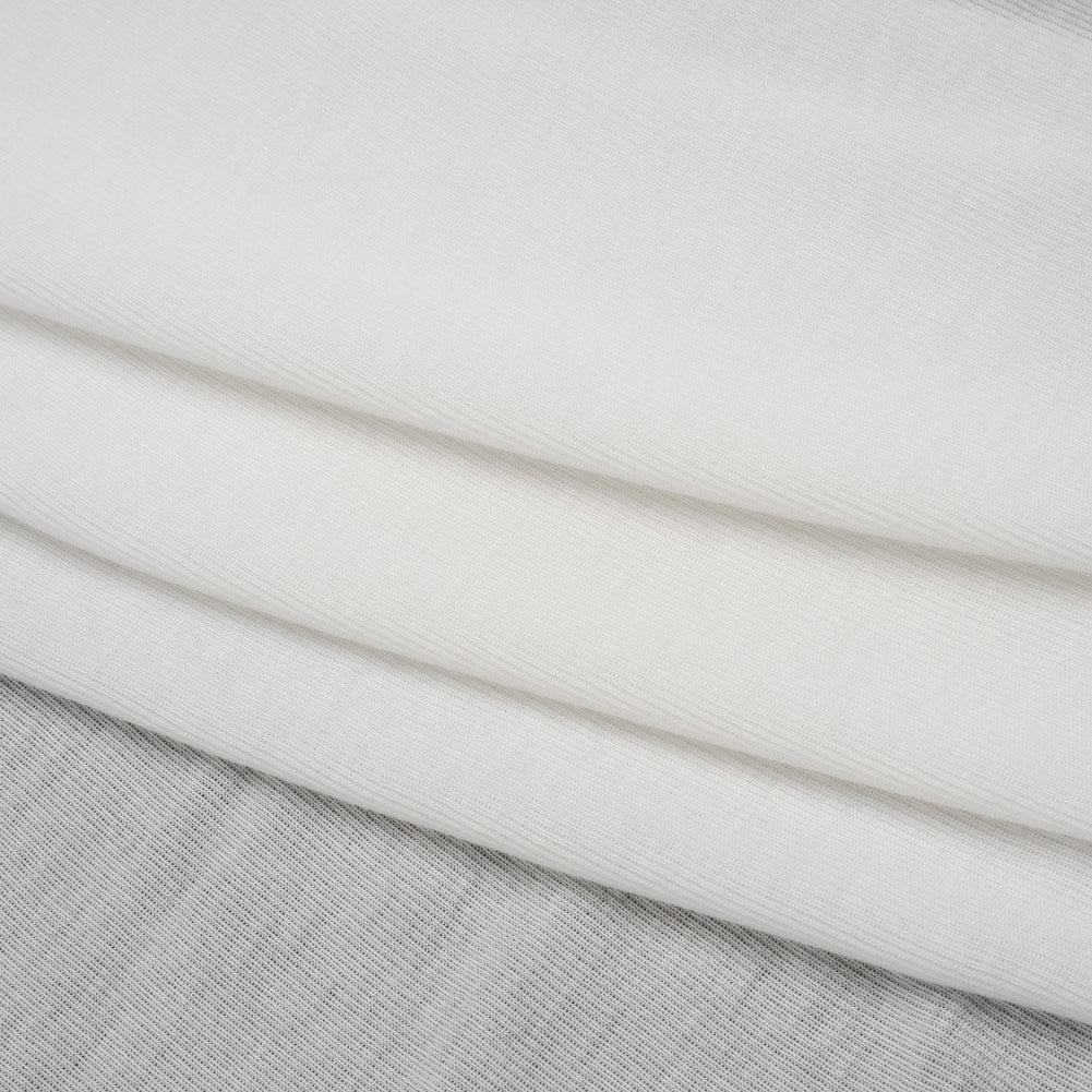 Tencel Rib Knit - Off White - Designer Deadstock - Folded