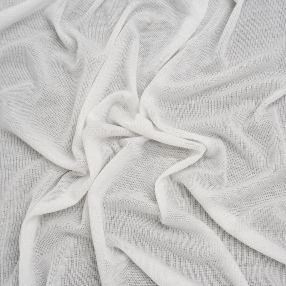 Tencel Rib Knit - Off White - Designer Deadstock