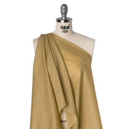 Textured Cotton Voile - Olive Beige - Famous Australian Designer Deadstock