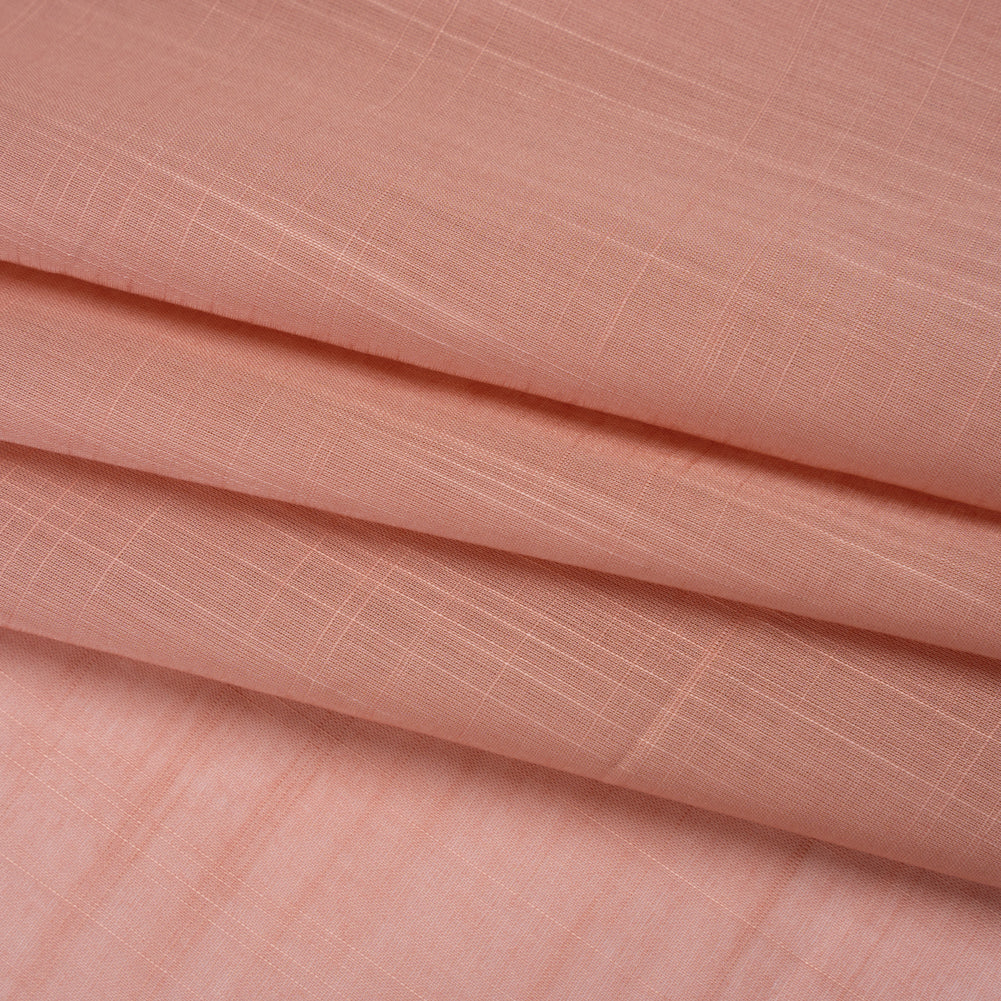 Textured Cotton Voile - Muskmelon Pink - Famous Australian Designer Deadstock