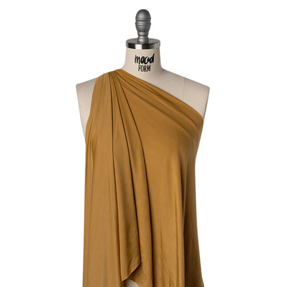 Stretch Polyester Jersey - Mustard Gold - Famous Australian Designer Deadstock