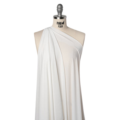 Stretch Polyester Jersey - Off White - Famous Australian Designer Deadstock