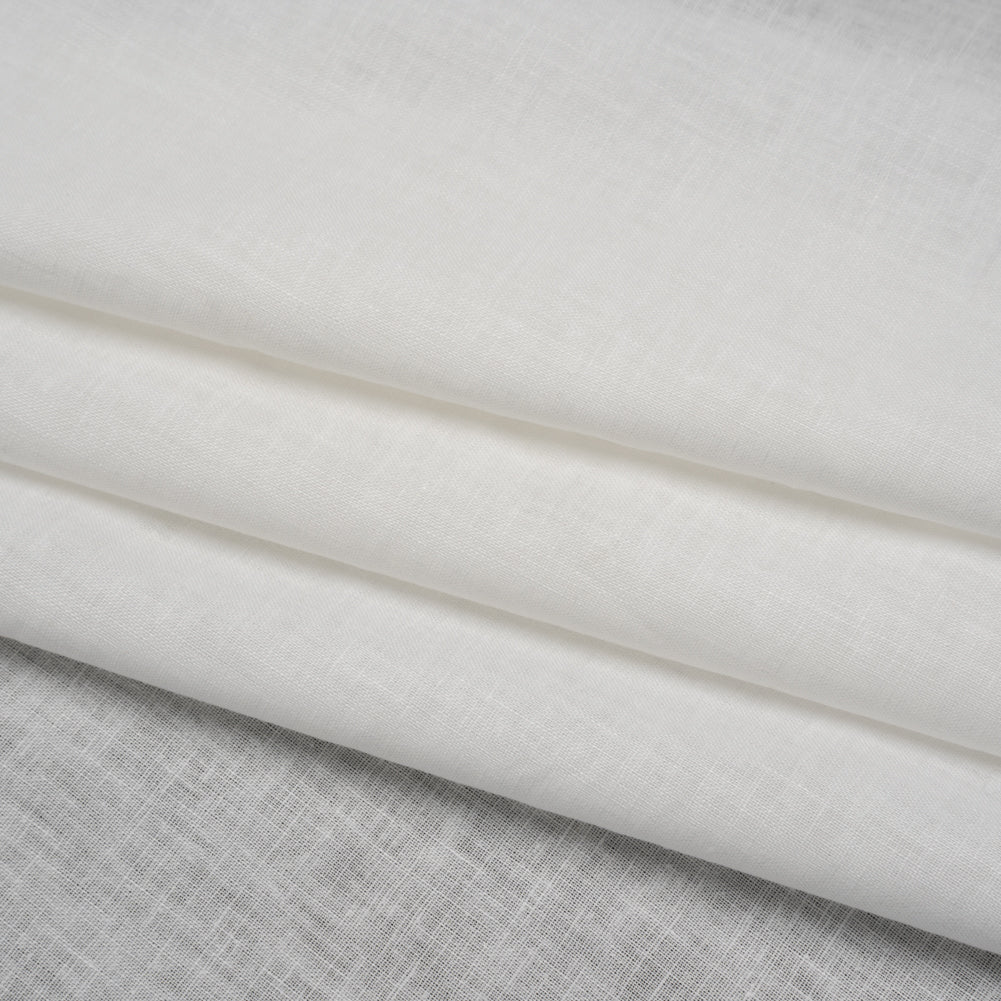 Cotton and Linen Woven - White - Famous Australian Famous Australian Designer Deadstock