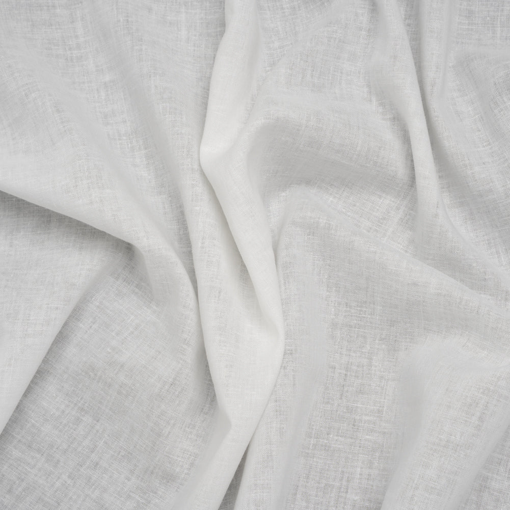 Cotton and Linen Woven - White - Famous Australian Famous Australian Designer Deadstock