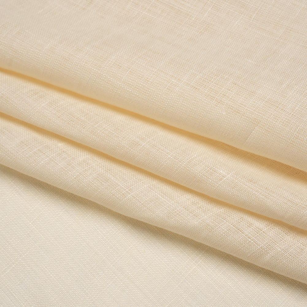 Lightweight Linen Woven - Pale Wheat - Famous Australian Designer Deadstock