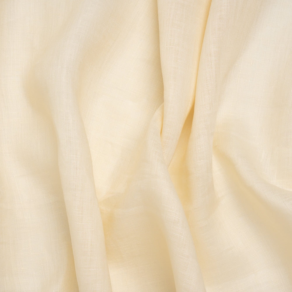 Lightweight Linen Woven - Pale Wheat - Famous Australian Designer Deadstock