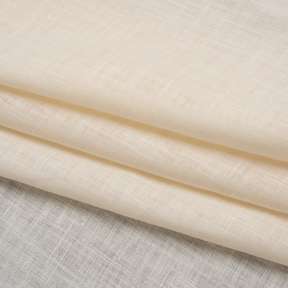 Lightweight Linen Woven - Parchment - Famous Australian Designer Deadstock