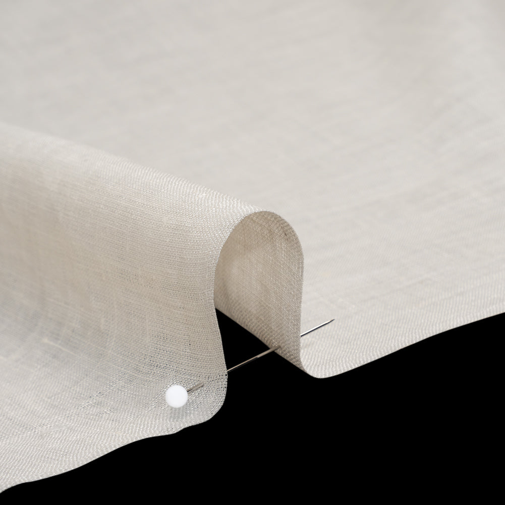 Lightweight Linen Woven - Parchment - Famous Australian Designer Deadstock