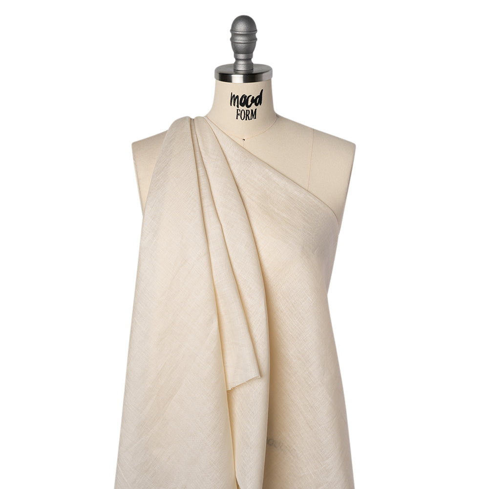 Lightweight Linen Woven - Parchment - Famous Australian Designer Deadstock