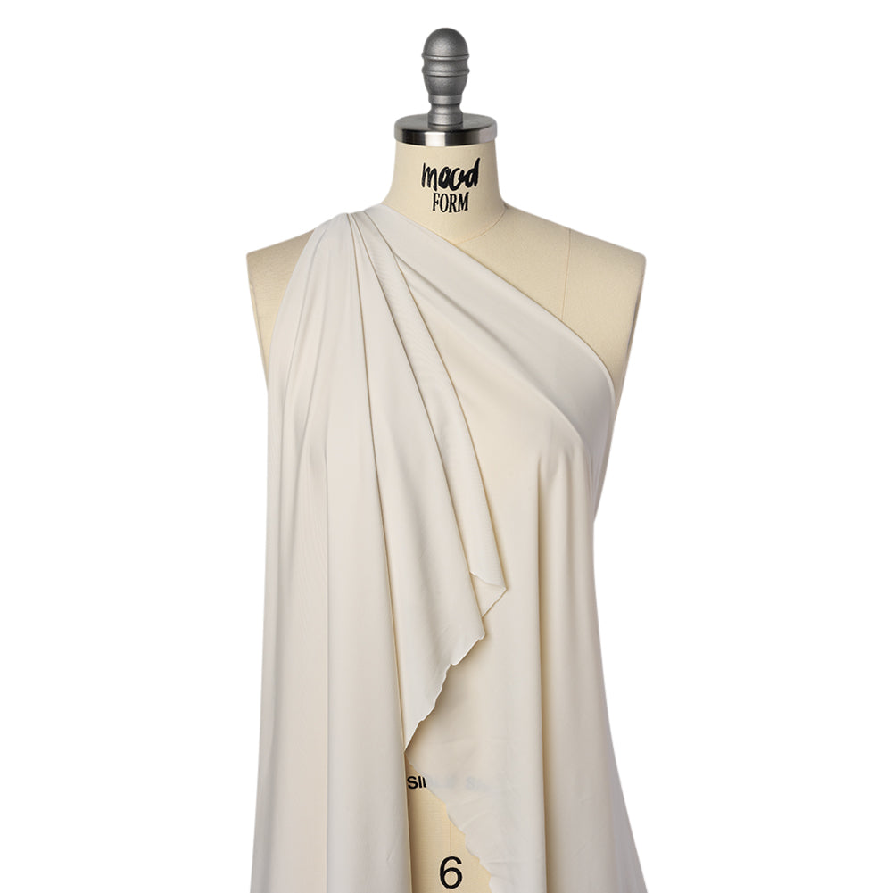 Stretch Polyester Jersey - Parchment - Famous Australian Designer Deadstock