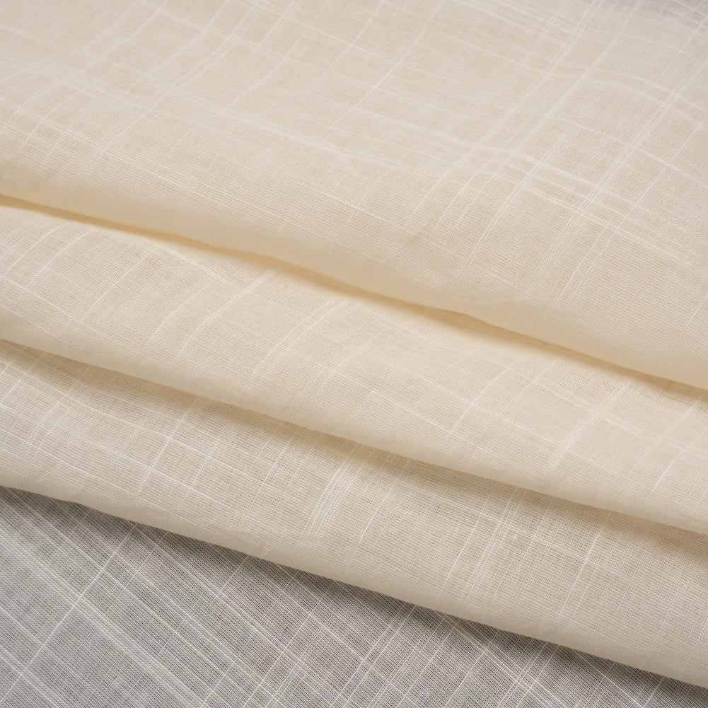 Textured Cotton Voile - Light Beige - Famous Australian Designer Deadstock