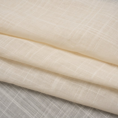 Textured Cotton Voile - Light Beige - Famous Australian Designer Deadstock