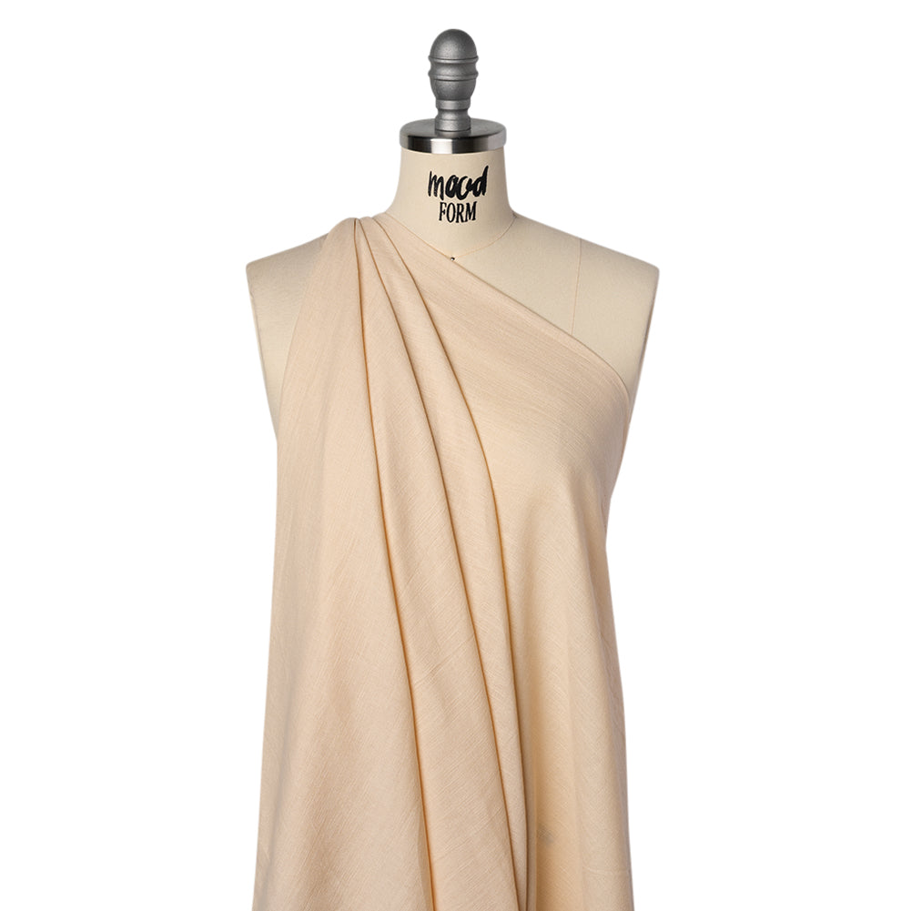 Textured Cotton Woven - Pale Peach - Famous Australian Designer Deadstock