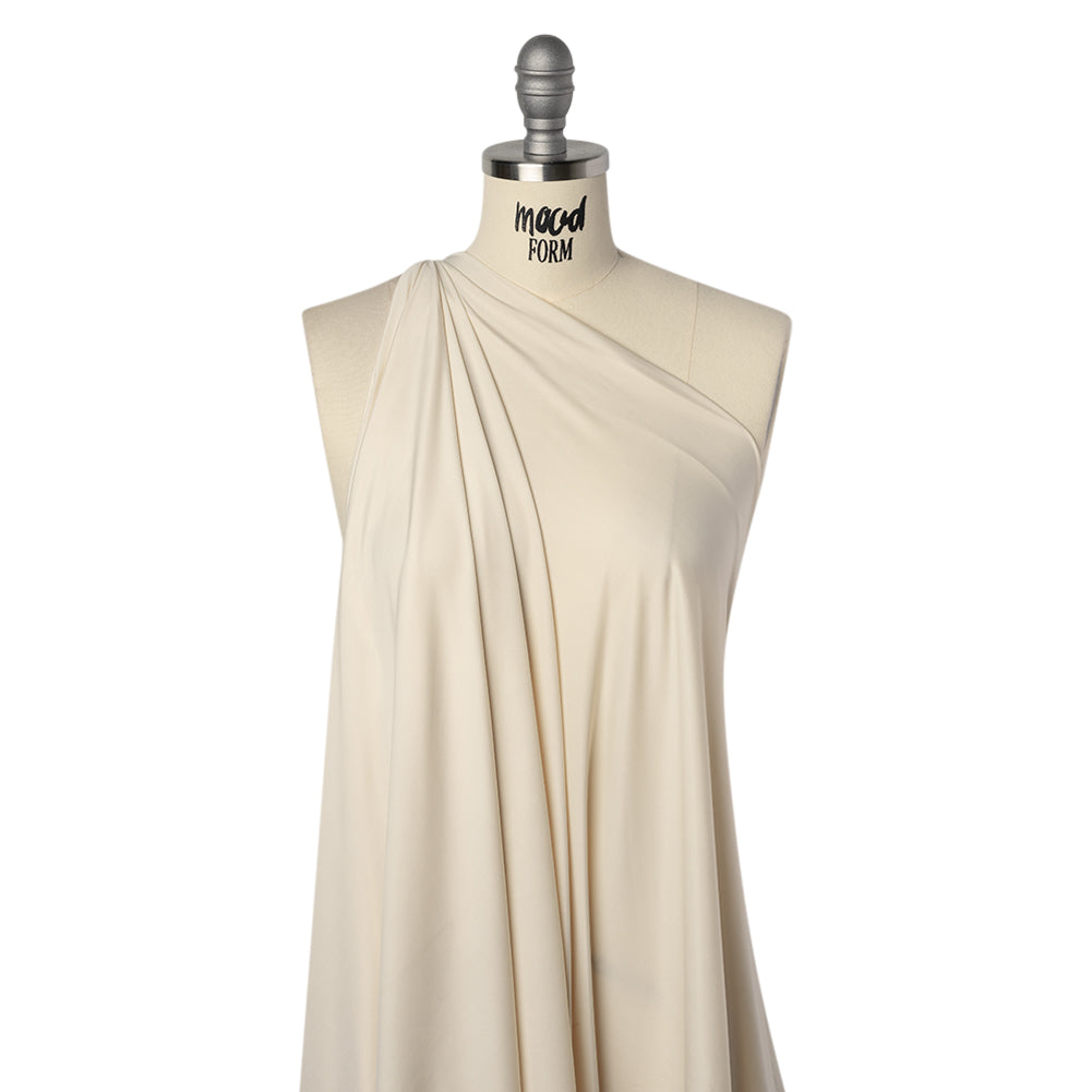 Stretch Polyester Jersey - Buttercream - Famous Australian Designer Deadstock