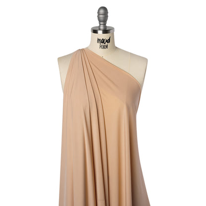 Stretch Polyester Jersey - Peach Nougat - Famous Australian Designer Deadstock
