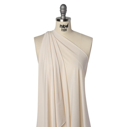 Stretch Polyester Jersey - Cream - Famous Australian Designer Deadstock