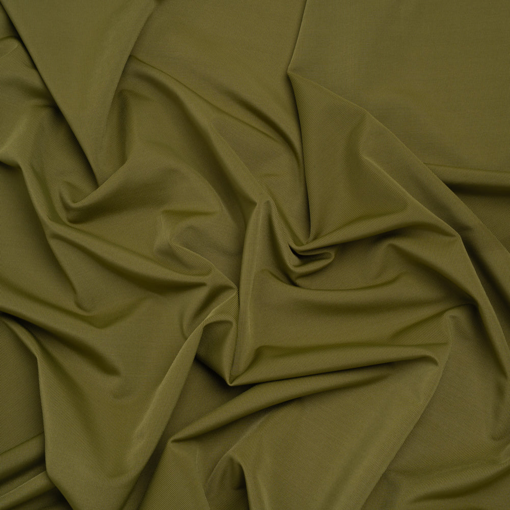 Stretch Polyester Jersey - Basil Green - Famous Australian Designer Deadstock