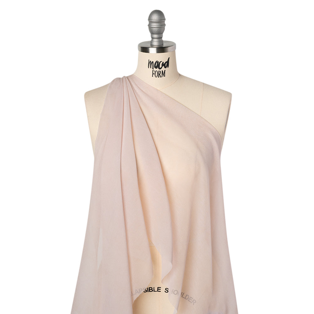 Cotton and Silk Voile - Dusty Lilac - Famous Australian Designer Deadstock