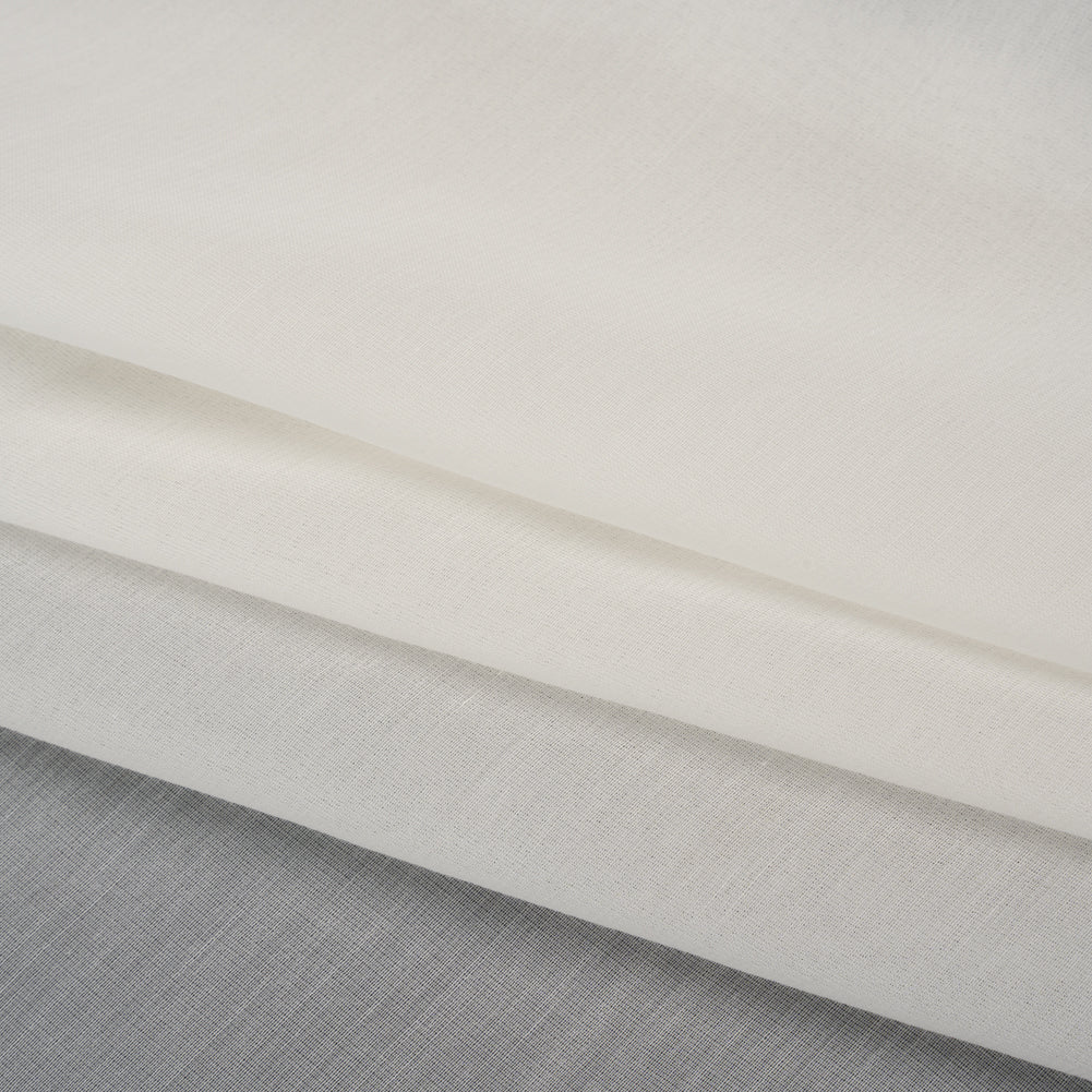 Cotton and Silk Voile - Pelican White - Famous Australian Designer Deadstock