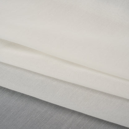 Cotton and Silk Voile - Pelican White - Famous Australian Designer Deadstock