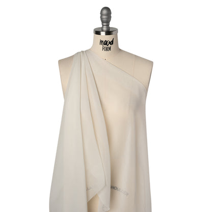 Cotton and Silk Voile - Pelican White - Famous Australian Designer Deadstock