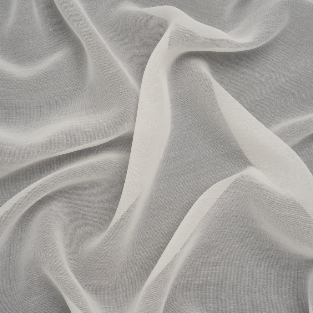 Cotton and Silk Voile - Pelican White - Famous Australian Designer Deadstock