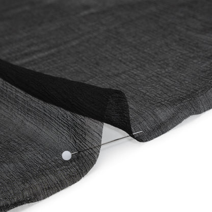 Crinkled Silk Georgette - Black - Famous Australian Designer Deadstock